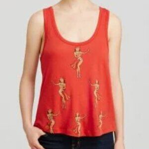Wildfox Dancing Hula Girls Red Tank Top